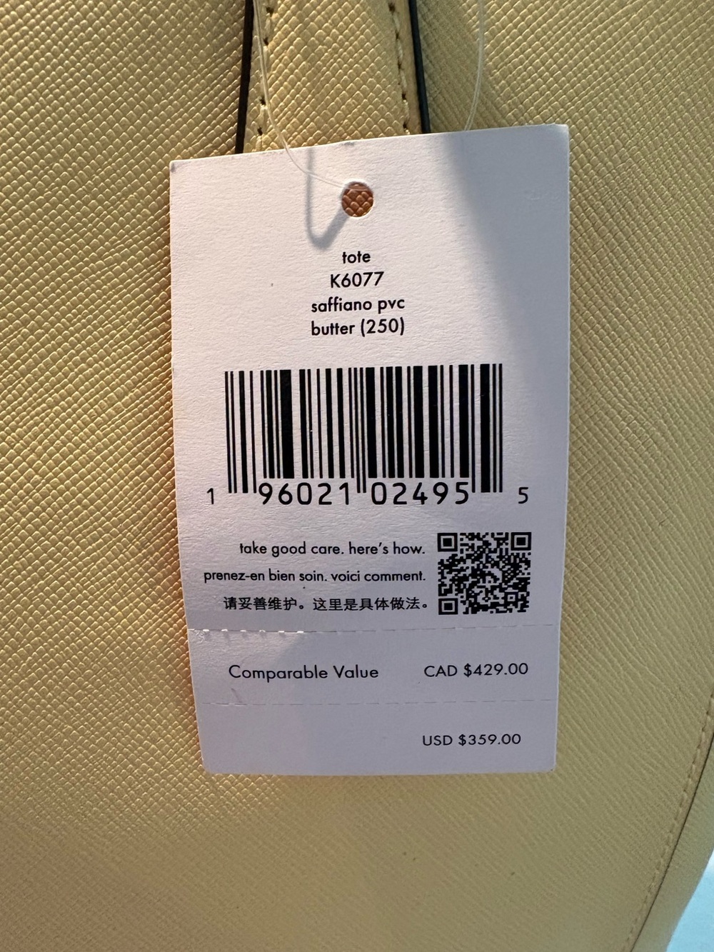 💛💛KATE SPADE YELLOW SAFFIANO LEATHER TOTE BAG!💛💛 - Picture 11 of 11